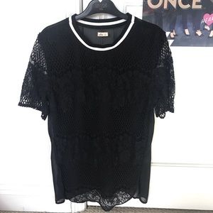 hollister lacy black long jersey tee